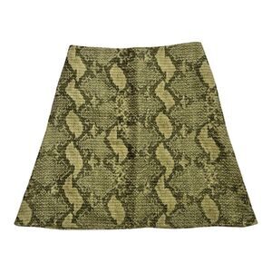 JO NO FUI Twiddled Metallic Green Skirt (40)
